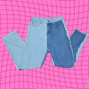 High Waisted Raw Hem Straight Jeans Shein Size 4